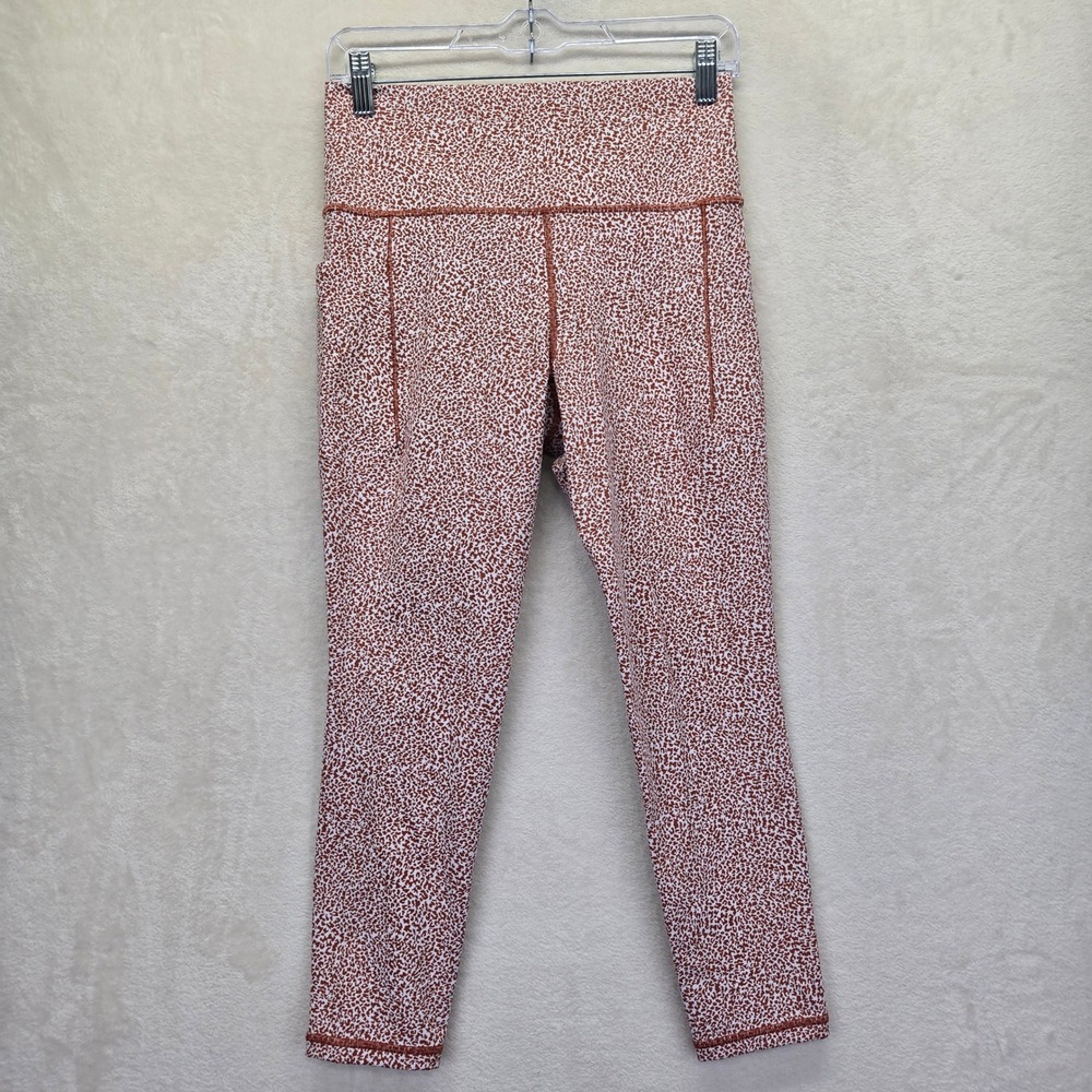 Athleta Salutation Stash 7/8 Leggings Rust Orange Animal‎ Print Womens Medium